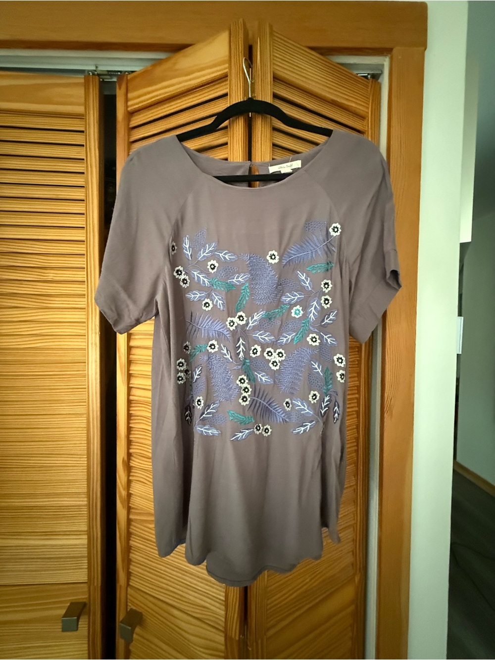 White Stuff Embroidered Slate Floral Short-Sleeve Women's Blouse